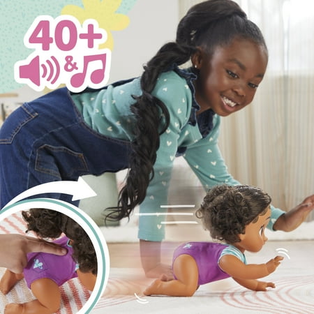 Baby Alive Crawl 'n Play Tilly Tinker, Black Hair, Interactive Baby Dolls, Toys for Preschoolers, Christmas Gifts Girls & Boys, 3+