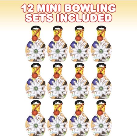 Artcreativity Mini Bowling Game Party Favors and Goodie Bag Fillers for Kids and Adults Set of 12