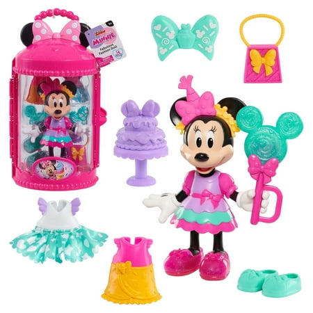 Minnie Mouse Fabulous Fashion 14-piece Sweet Party Doll and Accessories, Kids Toys for Ages 3 up