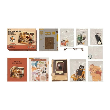 Rolife DIY Miniature Dollhouse Kit Becka's Baking House Birthday Gifts for Boys & Girls