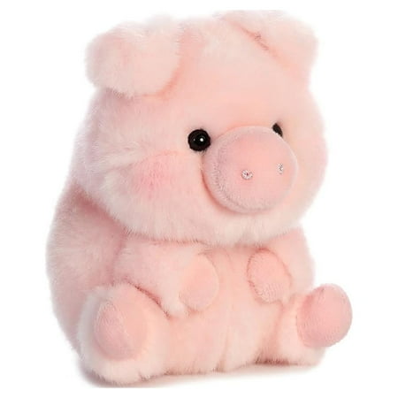 Aurora - Mini Pink Rolly Pet - 5" Prankster Pig - Round Stuffed Animal