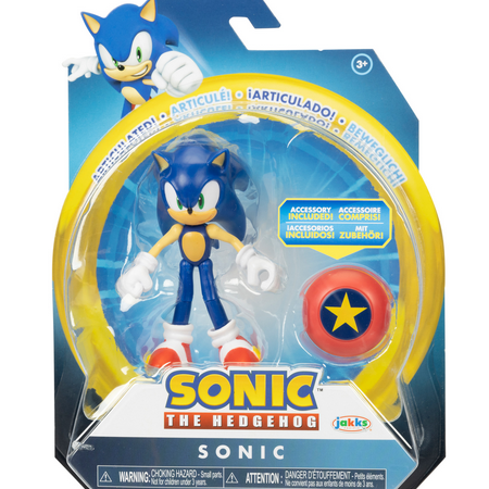 Sonic the Hedgehog 4'' Articulated Figure with Star Spring Accessory Toy