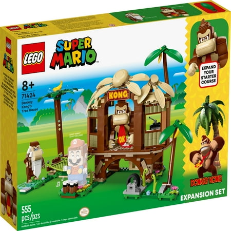 LEGO Super Mario Donkey Kong’s Tree House Expansion Set, Buildable Game with 2 Collectible Super Mario Figures Donkey Kong and Cranky Kong, Fun Birthday Gift for 8-10 Year Old Kids, 71424