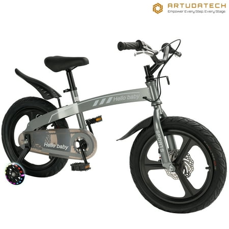 ARTUDATECH 16 Inch Kids Bike for Age 4-8 Years Children Bicycle with Training Wheels,LED Headlight, Dual Brake Boys and Girls Bike