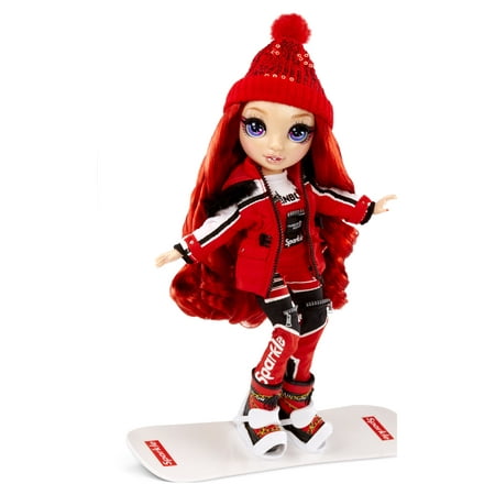 Rainbow High Winter Break Ruby Anderson – Red Winter Break Fashion Doll and Playset with 2 complete doll outfits, Snowboard and Winter Doll Accessories, Great Gift for Kids 6-12 Years Old