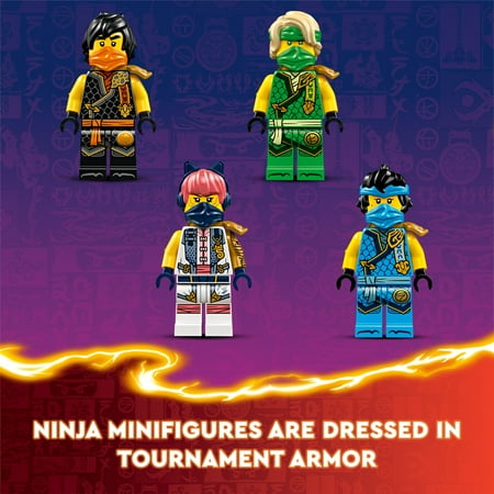 LEGO NINJAGO Ninja Team Combo Vehicle, 4 in 1 Ninja Playset for Kids with Glider, Off-Road Racer and 2 Motorcycle Toys, Birthday Gift for Boys and Girls, Ninja Toy with 6 Minifigures, 71820