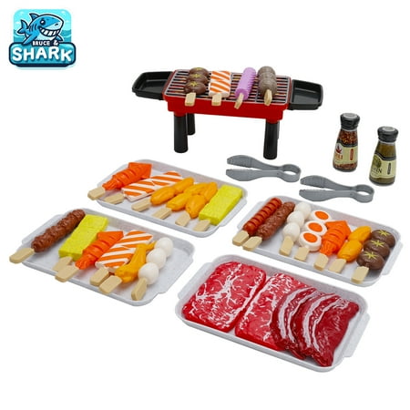 36 PCS BBQ Grill Playset Toy Barbecue Kitchen Cooking Playset, Interactive Grill Play Food BBQ Accessories Set for Girls Boys Toddler Play Cooking Set for Toddlers 1-3 Cooking Toys for Kids Ages 4-8