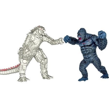 TwCare Exclusive Set of 6 Godzilla vs Kong Toys Movable Joint Action Figures, King of The Monster Dinosaur Ghidorah Skull Crawler Mecha Mechagodzilla Cake Toppers Pack