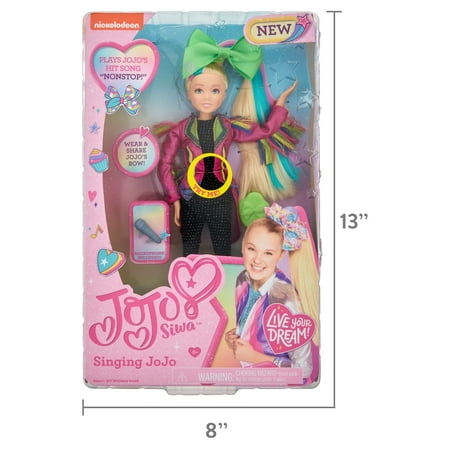 JoJo Siwa 10 Inch Singing Doll, Sings Hit Song Titled "Non-Stop", Pink Jacket with Rainbow Fringe, Kids Toys for Ages 6 Up, Gifts and Presents