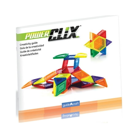 Guidecraft PowerClix Solids Magnetic Building Blocks Set, 44 Piece Magnetic Tiles, Stem Educational Construction Toy