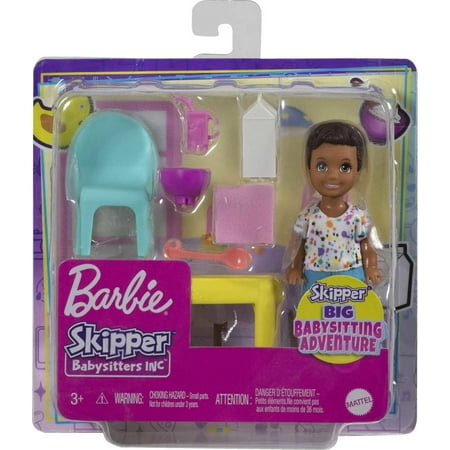 Barbie Skipper Babysitters Inc Feeding-time Doll, Table, Chairs & Accessories