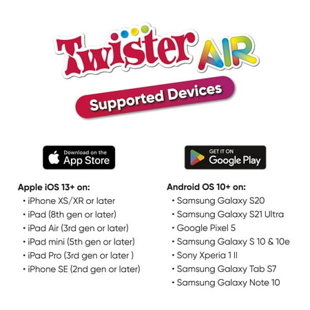 Twister Air Game for Kids, Family Game with AR App Links to Smart Device, Christmas Gifts for Kids, Ages 8+