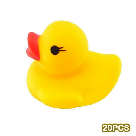 20pcs Cute Mini Yellow Rubber Bathing Floating Ducky Baby Shower Toys