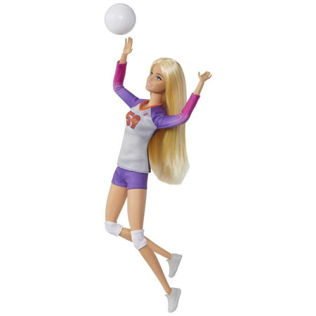 Barbie Doll & Accessories, Made to Move Career Volleyball Player Doll, 11 in