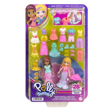 Polly Pocket Dolls & Accessories, 2 Dolls with 25 Themed Accessories, 3-inch Scale Fun