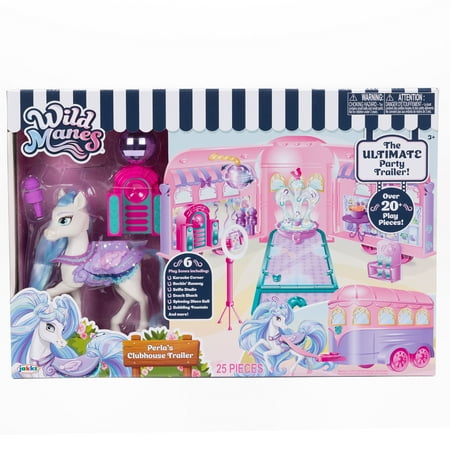 Wild Manes Perla's Pink Ultimate Clubhouse Runway Trailer Interactive Playset Articulated Horse Doll