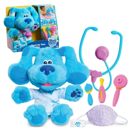 Blue's Clues & You! Check-Up Time Blue Lights and Sounds Interactive 13-Inch Plush, 7-Piece Pretend Play Doctor Set, Kids Toys for Ages 3 Up, Gifts and Presents