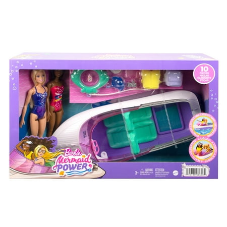 Barbie Mermaid Power Dolls & Boat Playset, Toy For 3 Year Olds & Up