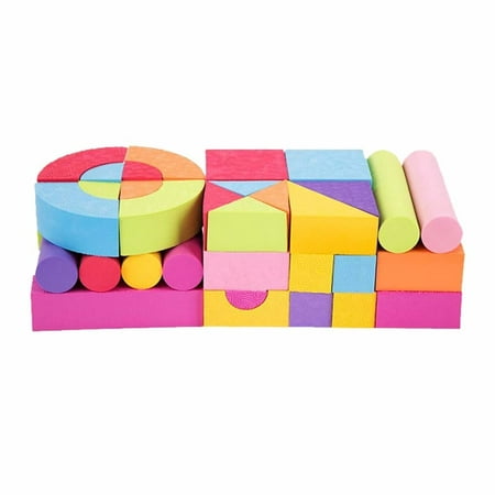 Educational Toys for 3 Year Old 50 Pieces Eva Foam Blocks Bright Colored Building Set Educational Toys for Kids Eva 2 Year Old Toys for Boys Educational