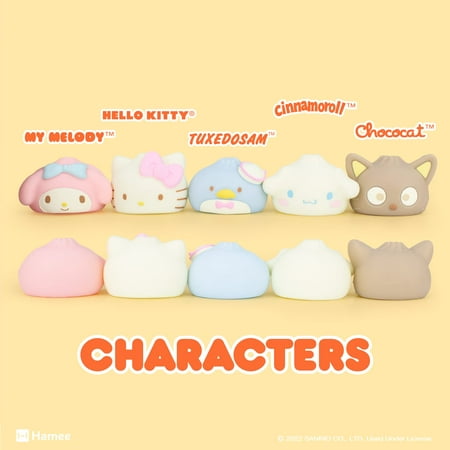 Hamee Sanrio Hello Kitty and Friends Cute Surprise Capsule Squishy Toy [Steamed Bun] [Birthday Gift Bag, Party Favor, Gift Basket Filler, Stress Relief] – 1 Pc. (Mystery – Blind Capsule)