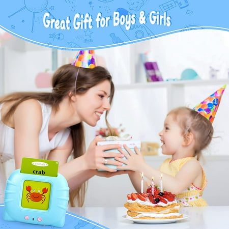 Wintekd Talking Flash Cards Learning Toys for 2 3 4 5 6 Years Old Boys Girls - Educational Toddlers Toys Reading Machine with 224 Words, Preschool Montessori Toys and Birthday Gift for Kids Ages 2-7