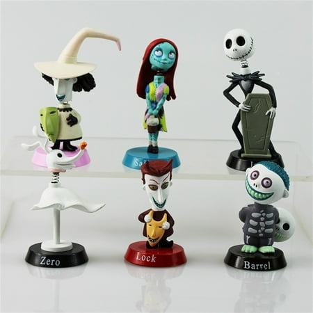 6Pcs The Nightmare Before Christmas Action Figures Toys For Kids, Cartoon Jack Model Dolls Cake Decoration, Birthday Halloween Christmas Gifts For Boys And Girls