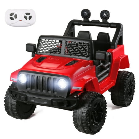 Naipo 12V Kids Ride on Truck Car , Electric Truck Car Toys, Parent Remote Control, w/Spring Suspension MP3 Player, LED Lights and Safety Belt, USB & AUX Port