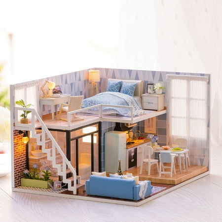 Wobythan DIY Miniature Dollhouse Kit, Tiny House Kits with Music, Handmade Craft Gift for Audults Teens Birthday Gift