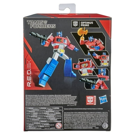 Transformers: R.E.D. Optimus Prime Kids Toy Action Figure for Boys and Girls (4”), Only At Walmart