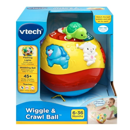 VTech Wiggle and Crawl Ball for Babies and Toddlers, Encourages Motor Skills, Teaches Shapes & Colors