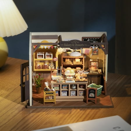 Rolife DIY Miniature Dollhouse Kit Becka's Baking House Birthday Gifts for Boys & Girls