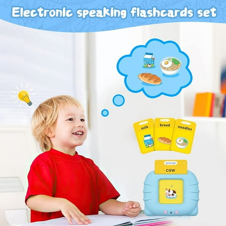 Talking Flash Cards Learning Toys for 2 3 4 5 Year Old Kids Toddler Flash Cards, Educational Toddlers Toys Reading Machine with 224 Words, Preschool Toys and Birthday Gift for Kids