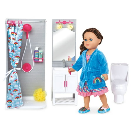 My Life As Complete Plastic Bathroom Play Set for 18” Dolls - White New