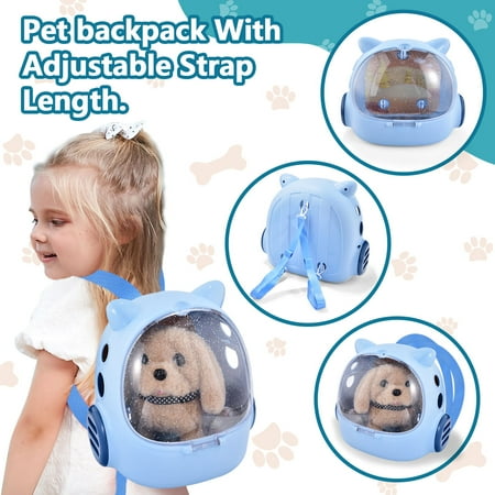 25-Piece Kids Dog Toy Doctor Kit, Interactive Plush Walking Bark Vet Pretend Play Set with Pet Care Backpack - Ideal Gift for 3-7-Year-Old Girls and Boys