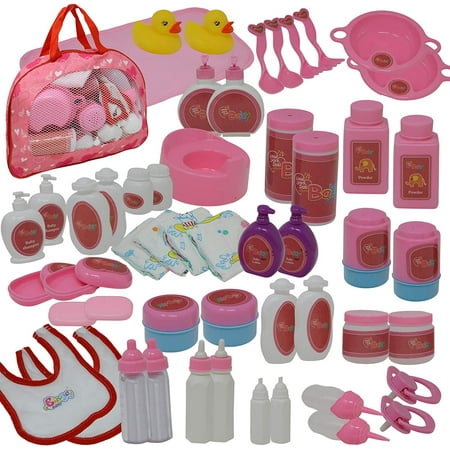 The New York Doll Collection Baby Feeding & Caring Doll Accessories, 50 Pieces