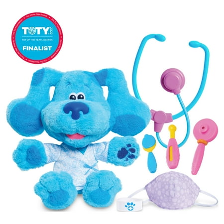 Blue's Clues & You! Check-Up Time Blue Lights and Sounds Interactive 13-Inch Plush, 7-Piece Pretend Play Doctor Set, Kids Toys for Ages 3 Up, Gifts and Presents