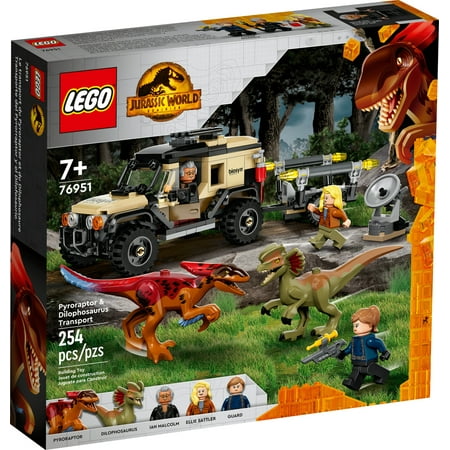 LEGO Jurassic World Dominion Pyroraptor & Dilophosaurus Transport 76951 (279 Pieces)