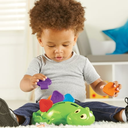 Learning Resources Steggy the Fine Motor Dino - 11pieces, Boys and Girls Ages 18 months to 3+ years, Toddler Learning Toys, Sensory Toys