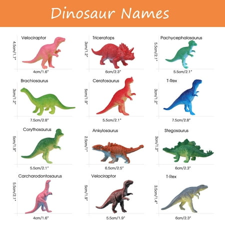 OOTSR 24 Pack Dinosaur Toy, Educational Combination of Realistic Dino Figure for Cool Boys Girls Birthday Party Favors