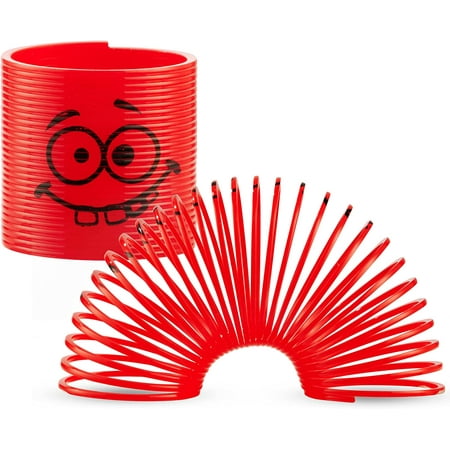 Bedwina Emoji Coil Spring Toys Assorted Silly Faces Mini Slinky Party Favors for Kids, 50-Pack