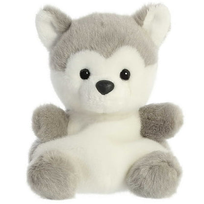 Aurora - Mini Gray Palm Pals - 5" Busky Husky - Adorable Stuffed Animal