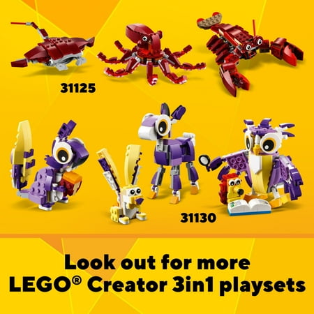 LEGO Creator 3 in 1 White Rabbit Animal Toy Building Set, STEM Toy for Kids 8+, Transforms from Bunny to Seal to Parrot Figures, Creative Play Building Toy for Boys and Girls, 31133