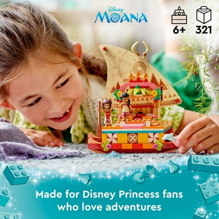 LEGO Disney Princess Moana's Wayfinding Boat 43210 Building Set - Moana and Sina Mini-Dolls, Dolphin Figure, Fun Movie Inspired Creative Toy for Boys, Girls, and Kids Ages 6+