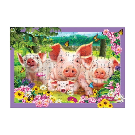 3D LiveLife Tray Jigsaw Puzzle - Pig Pen. Lenticular 3D Farm Animal Puzzle with 40 Pieces! Tray Puzzle Range from Deluxebase. Original artwork licensed from renowned artist, Michael Searle!