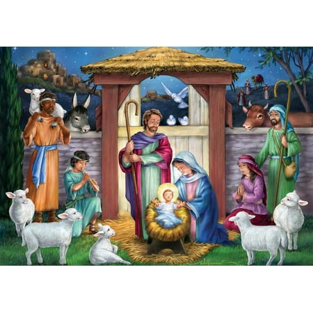 Vermont Christmas Company Holy Manger Jigsaw Puzzle - Christmas Jigsaw Puzzles for Adults 1000 Pieces - Fully Interlocking & Randomly Shaped 1000 Piece Puzzle for Adults (26 5/8” x 19 1/4”)